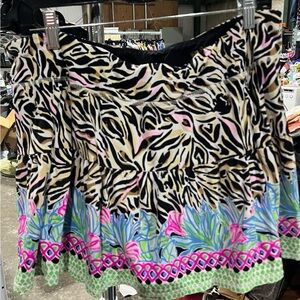 Lily Pulitzer Zebra Print Skort with Floral Accents